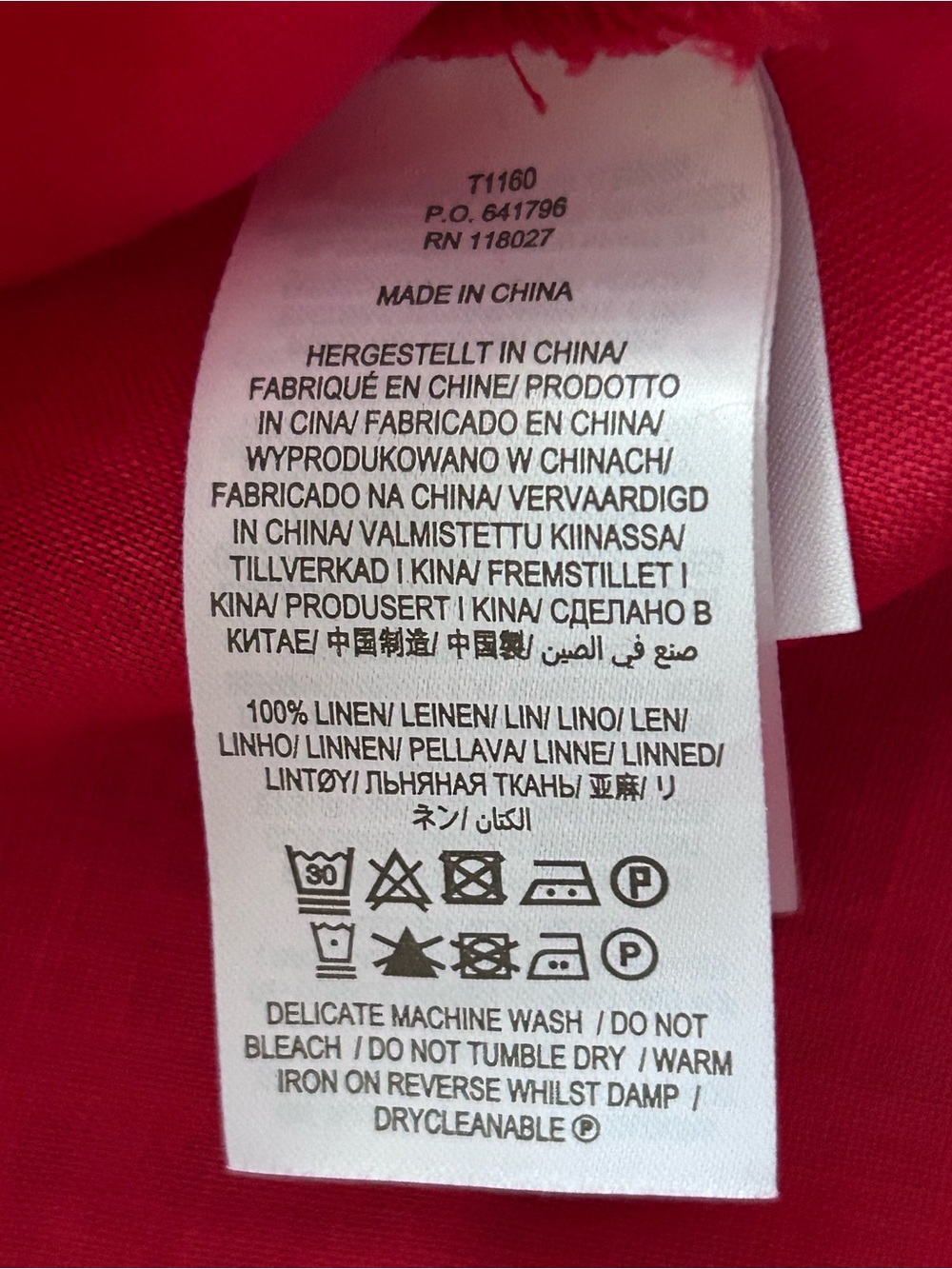 Boden Red V-Neck Linen Puff Sleeve Top - Picture 6 of 9